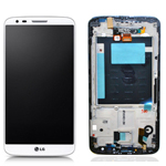 LG D802 Optimus G2 Complete lcd with front cover touchpad and frame in white - LG Part No- ACQ86917702