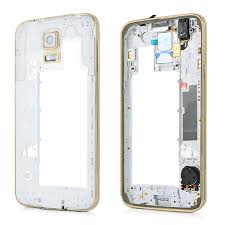 Samsung Galaxy S5 G900F Rear Chassis with Loudspeaker,Earphone Flex,Camera Lens and Side Button in Gold