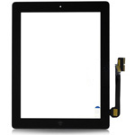 iPad 4 Digitizer touchscreen with parts in Black (home button and flex with adhesive & camera holder) by AG factory