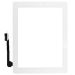 iPad 4 Digitizer touchscreen with parts in white (home button and flex with adhesive & camera holder) by AG factory