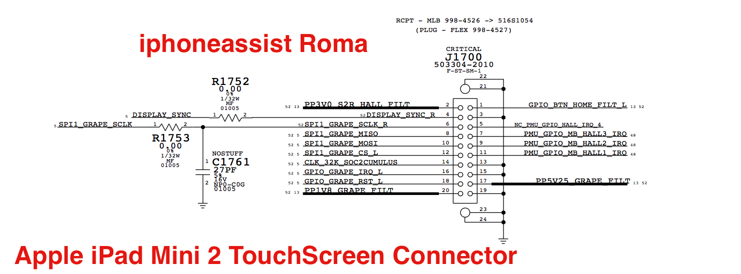 Apple iPad Mini 2 TouchScreen Conector